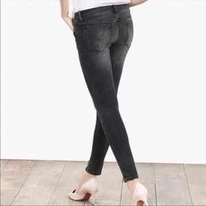 Banana Republic Skinny Ankle Faded Black Wash Jeans